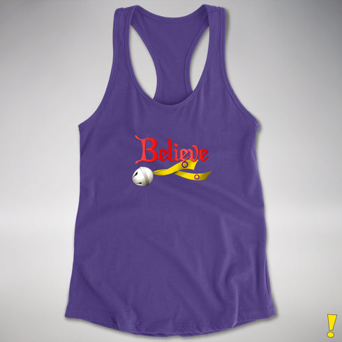 Believe Intersex Pride Flag Jingle Bell Racerback Tank - Purple